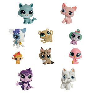 Littlest Pet Shop LPS 10 Mixed Animal Figures Collectible Cats Dogs Authentic 1J